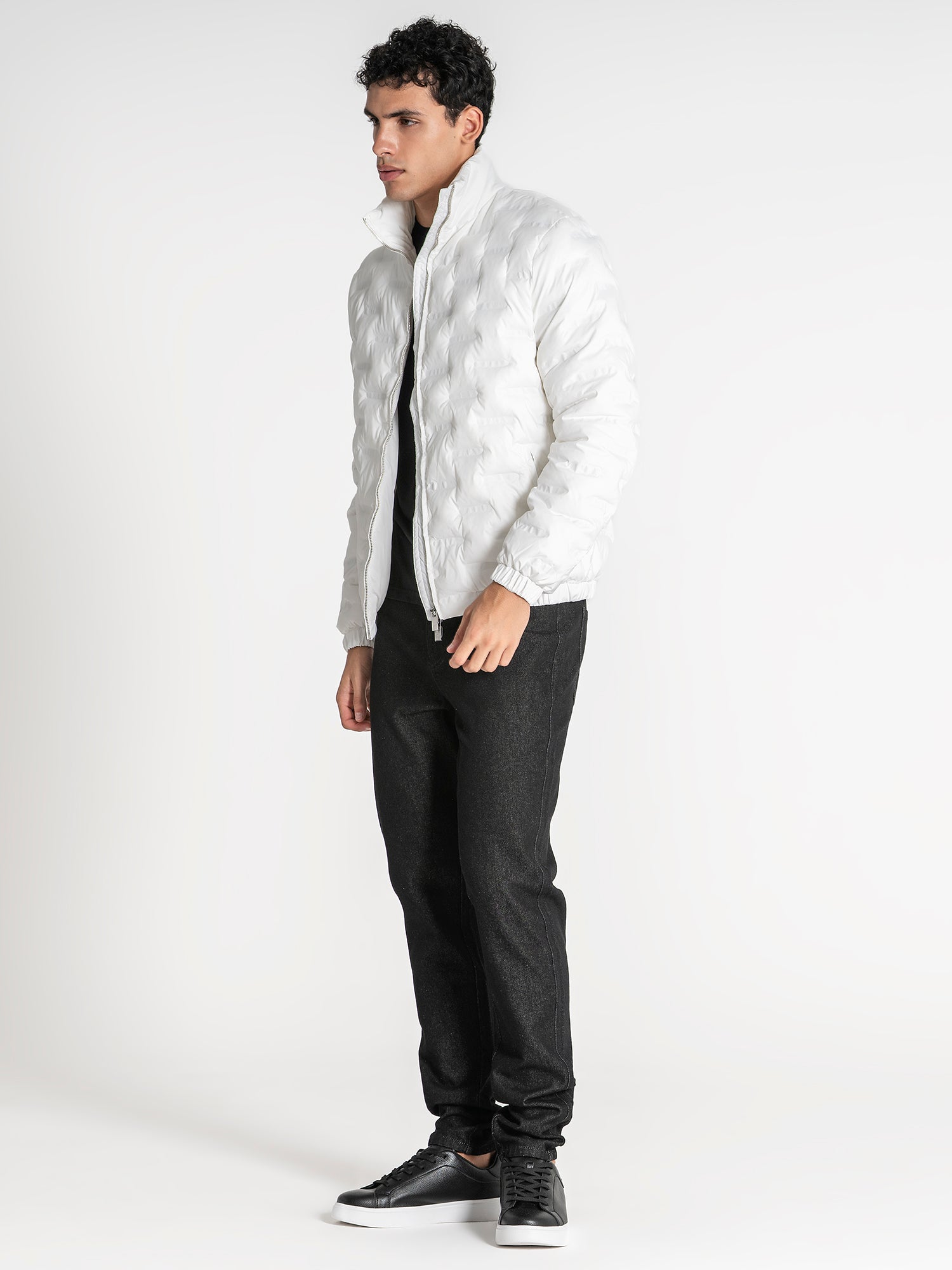 jackets / White Code Puffer Jacket