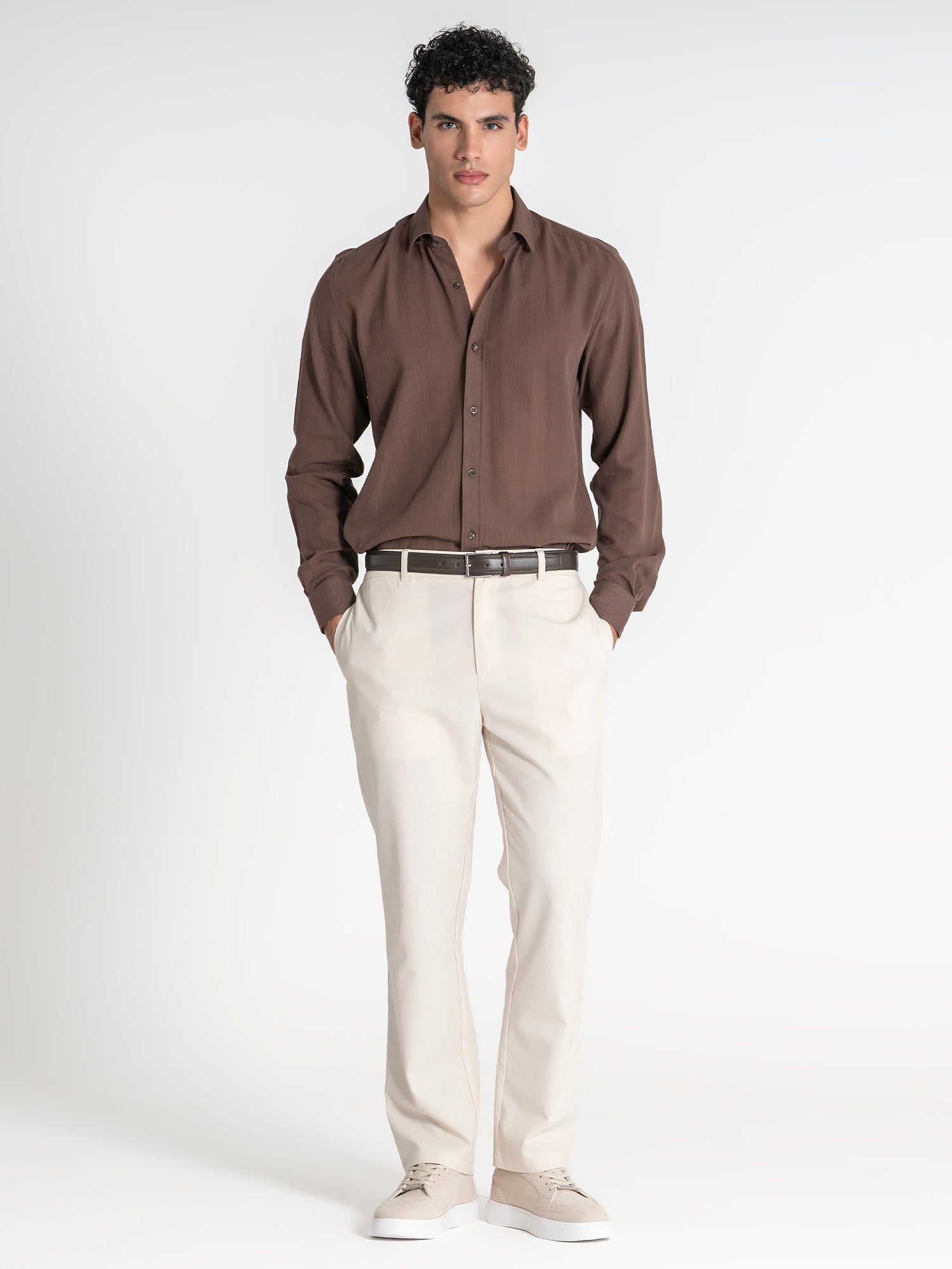 shirts / Brown Flax Linen Shirt