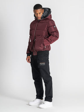 puffers / Burgundy Utility Puffer Jacket
