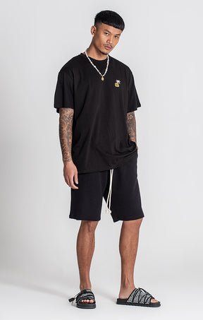 Black Tropicana Oversized Tee