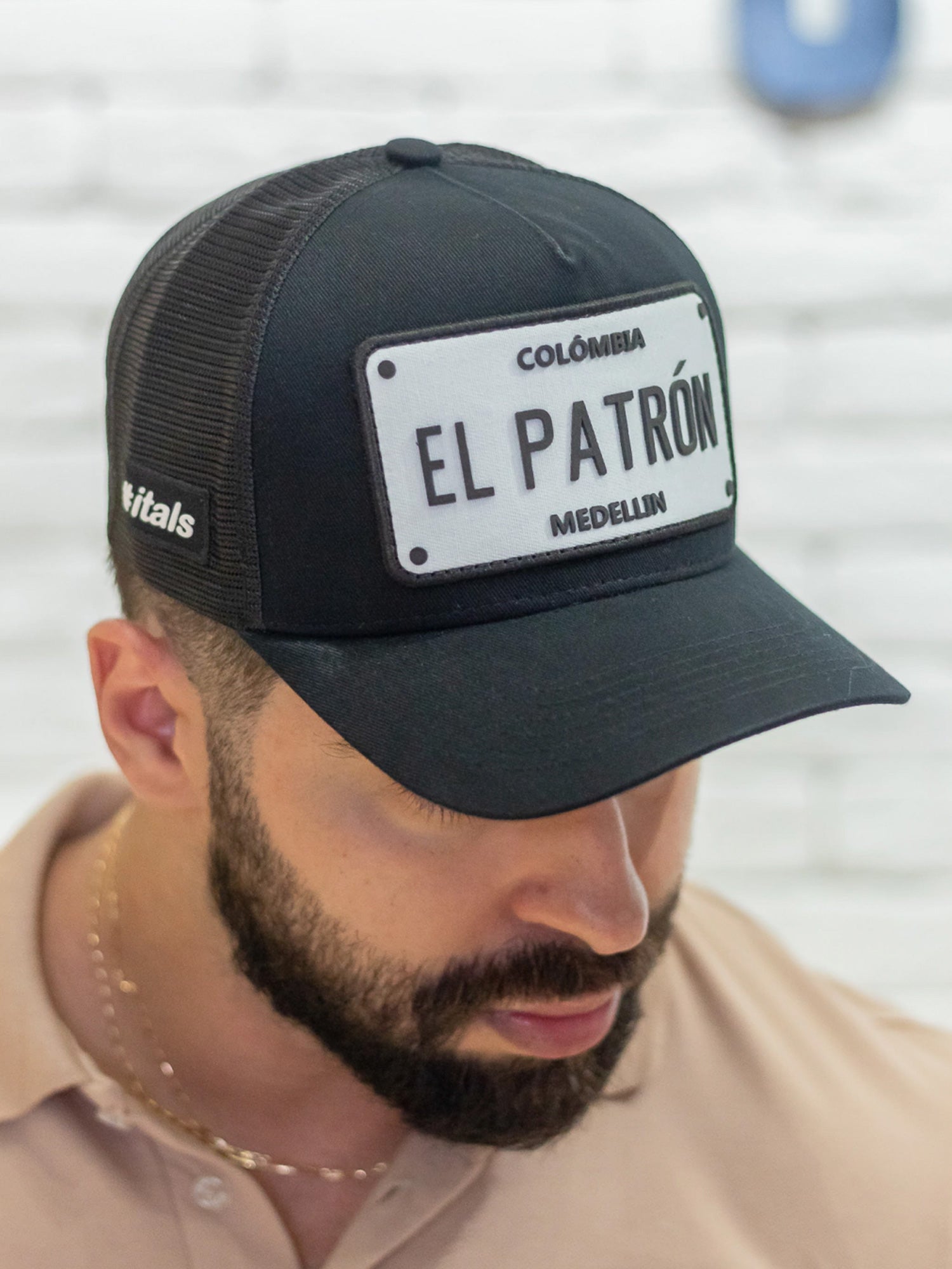 Boné Itals El Patrón Preto Patch Branco