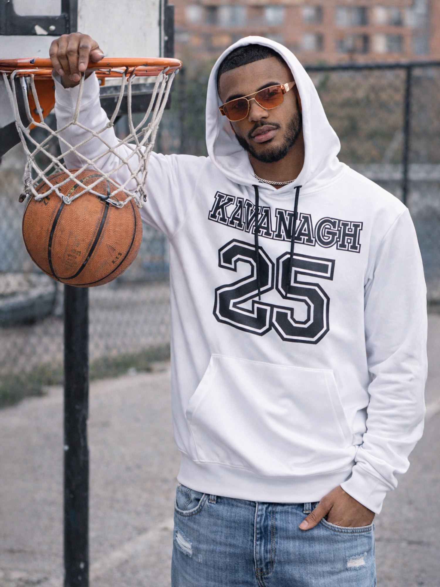 Sudadera con Capucha Oversize Blanca The League