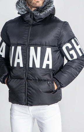 Black Respect Puffer Jacket