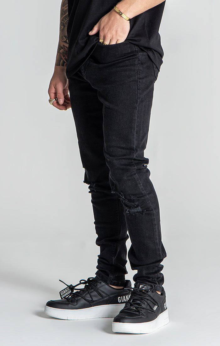 Black GK Ripped Slim Fit Jeans