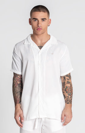 White Linen Hawaiian Shirt