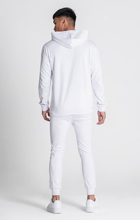 White Essential Micro Hoodie Jacket