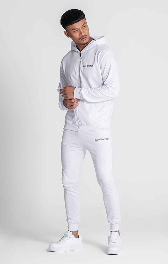 White Essential Micro Hoodie Jacket