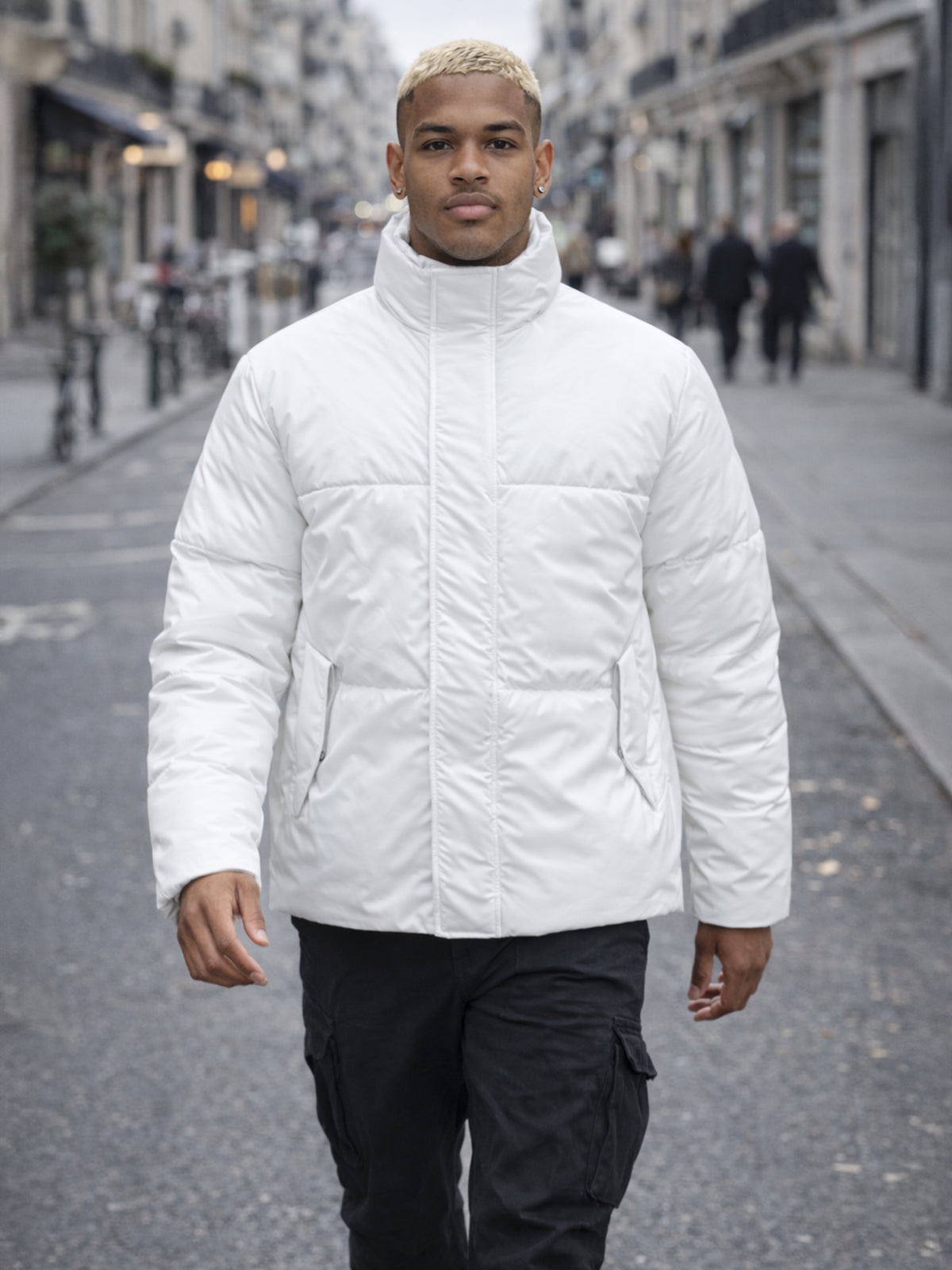 White Statement Puffer Jacket