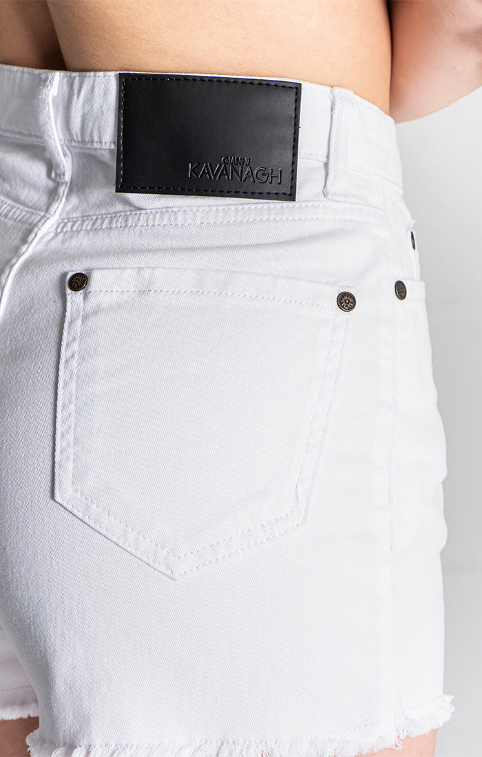 White Core Denim Shorts