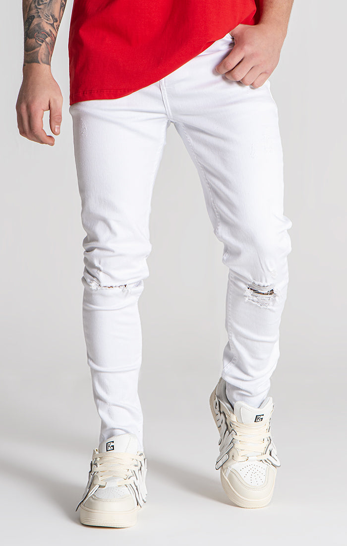 White Core Ripped Jeans