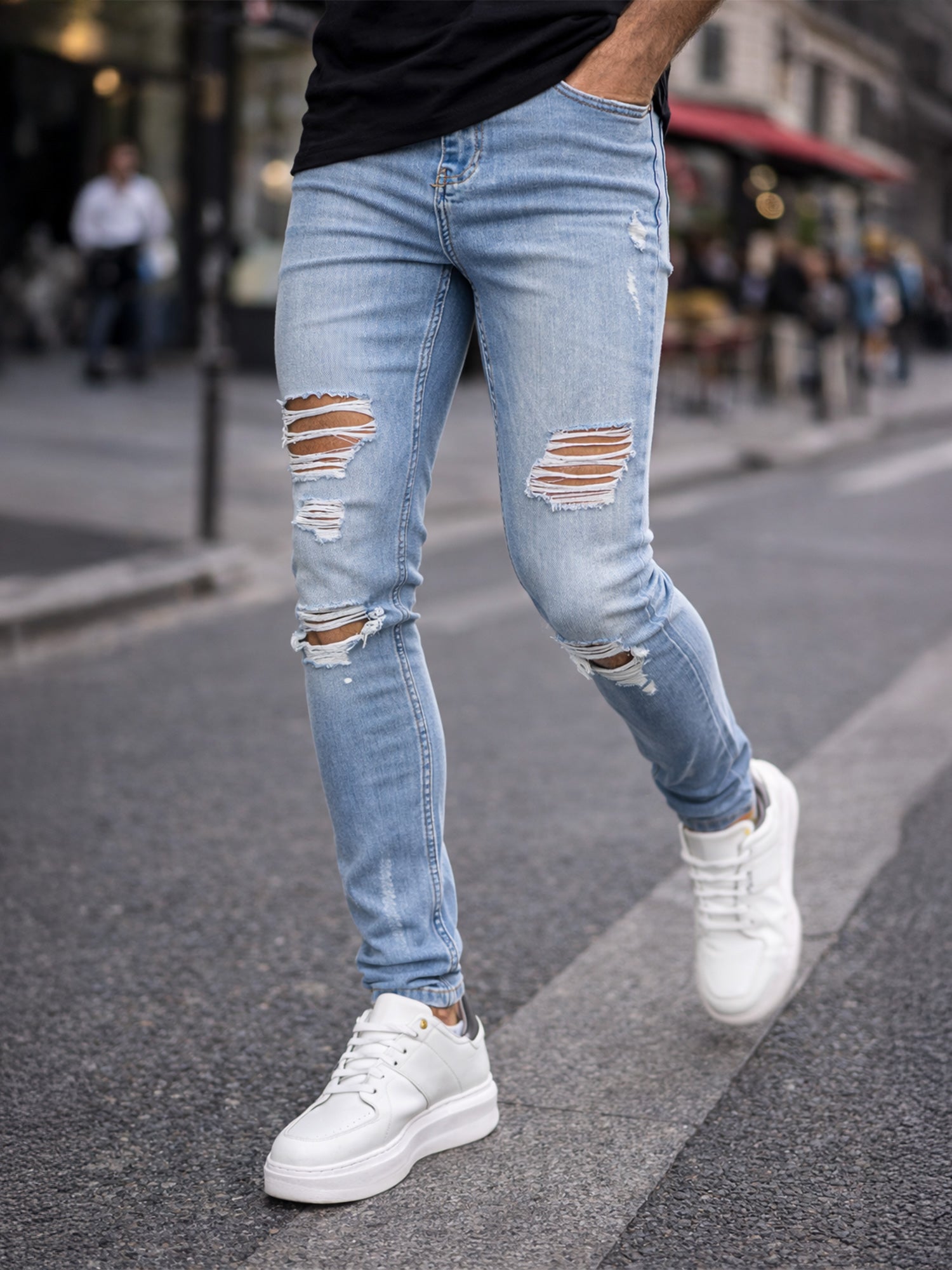 Light Blue Core Destroyed Jeans