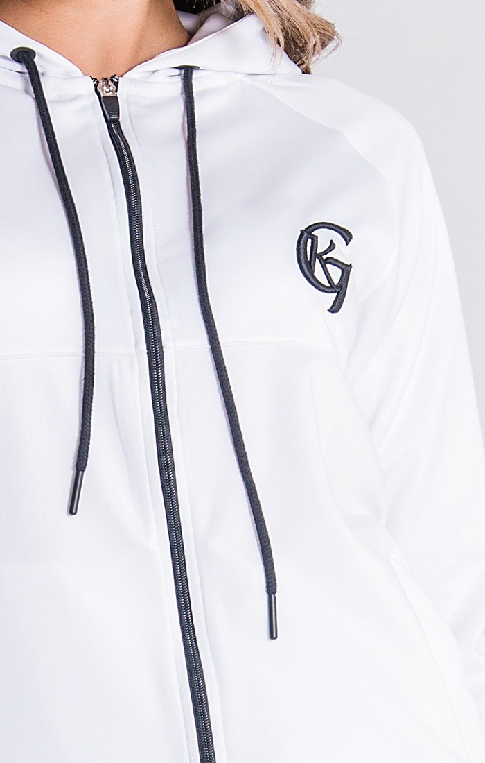 White Jacket With GK Black Embroidery