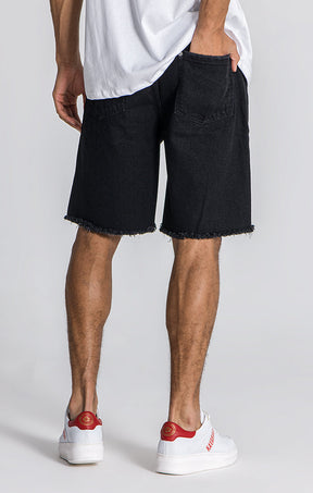 Black Scorpio Denim Shorts