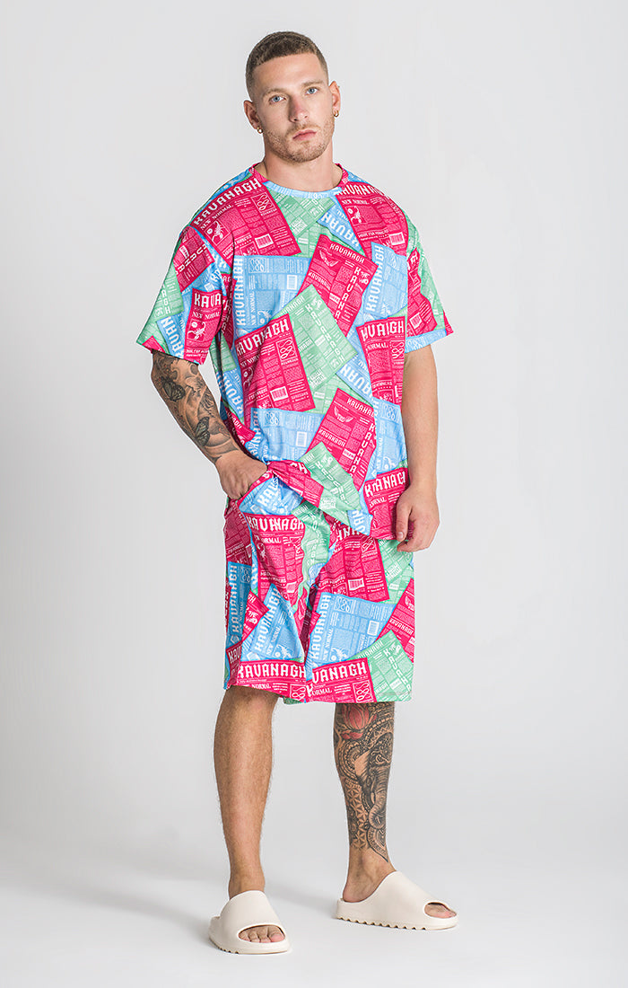 Multicolor IDGAF Print Tee