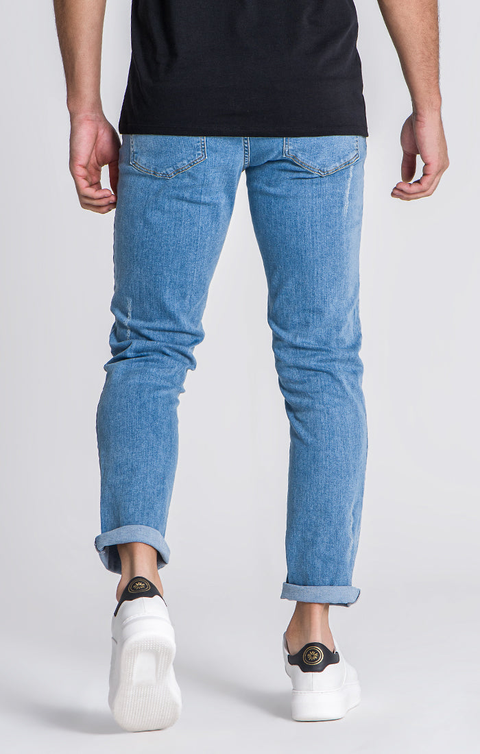 Light Blue Straight-Leg Jeans