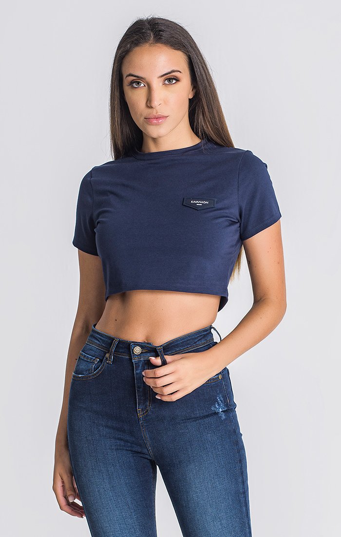 T-Shirt Curta Azul-Marinha Básica