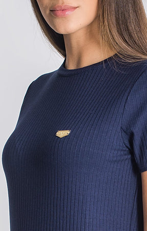 Navy Blue Core Ribbed Tee