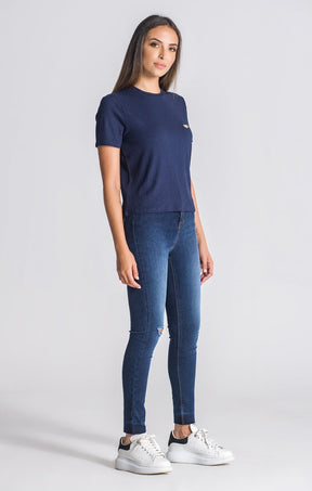 Navy Blue Core Ribbed Tee