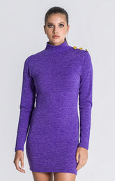 Purple Constellation Turtleneck Dress