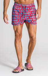 Red Typo Swimshorts