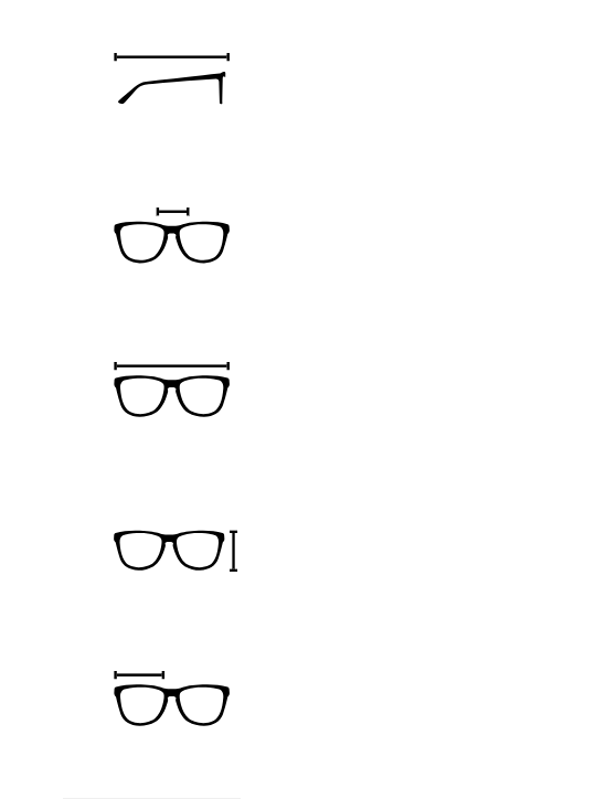 Diagramm mit den Brillenmassen